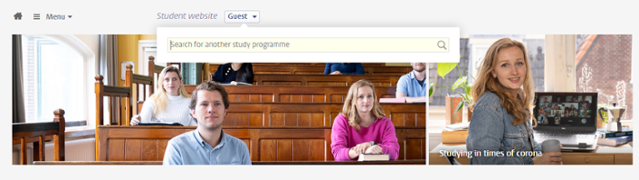 Your study programme's photo on the homepage